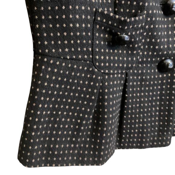 Mac & Jac Blazer Women's SZ S Black Tan Wool Blend Peplum Jacket 3/4 Sleeves - Picture 7 of 12